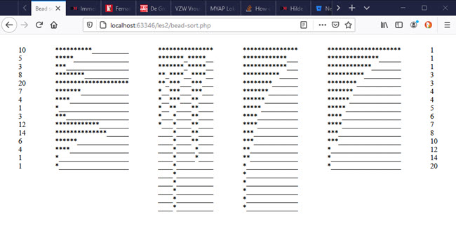 resultaat bead-sort